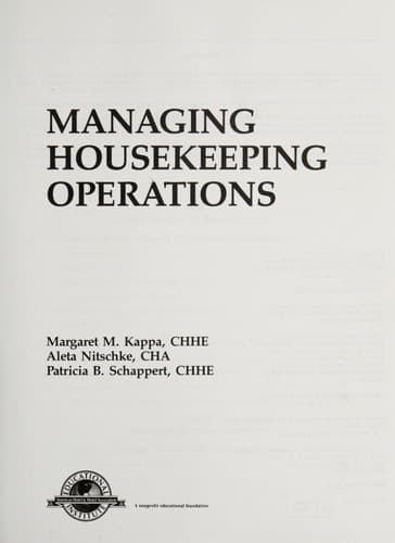 Portada de Managing housekeeping operations