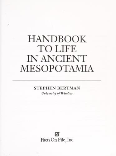Portada de Handbook to life in ancient Mesopotamia