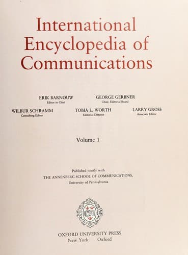 Portada de International encyclopedia of communications
