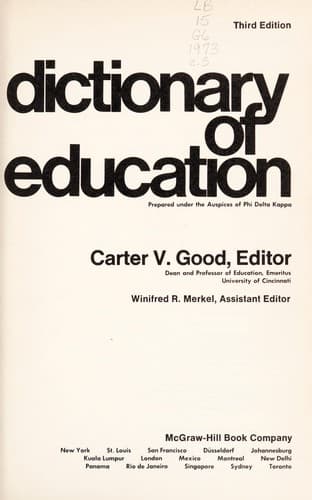 Portada de Dictionary of education