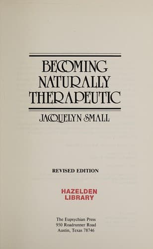 Portada de Becoming naturally therapeutic