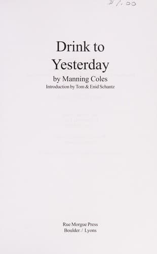 Portada de Drink to Yesterday