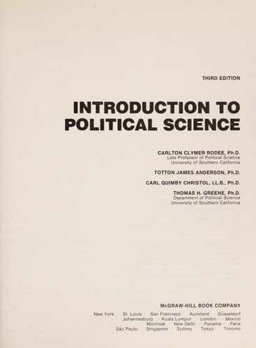 Portada de Introduction to political science