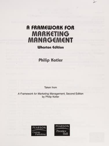 Portada de A framework for marketing management