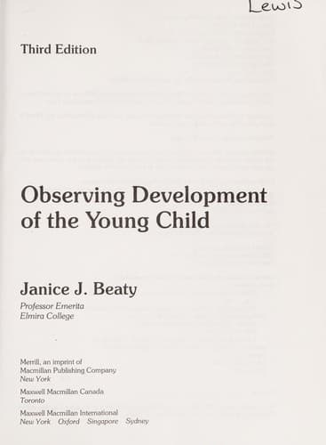Portada de Observing development of the young child