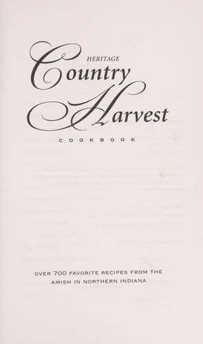 Portada de Heritage country harvest cookbook