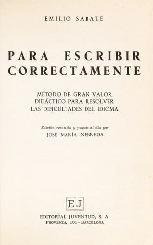 Portada de Para escribir correctamente