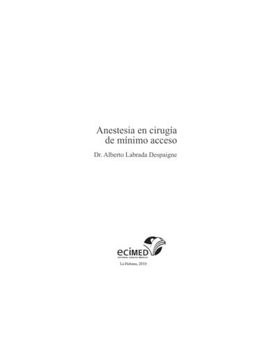 Portada de Anestesia en cirugía de mínimo acceso