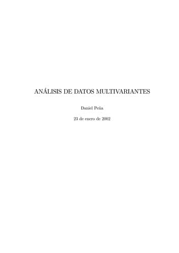 Portada de Ana lisis de datos multivariantes