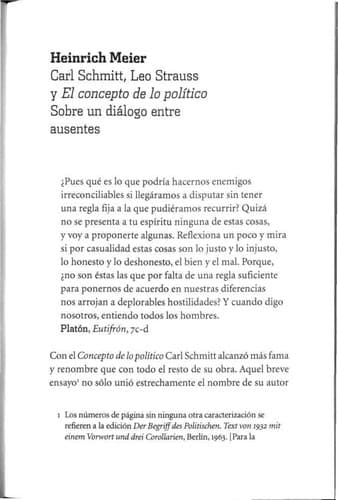 Portada de Carl Schmitt, Leo Strauss y "El concepto de lo político"