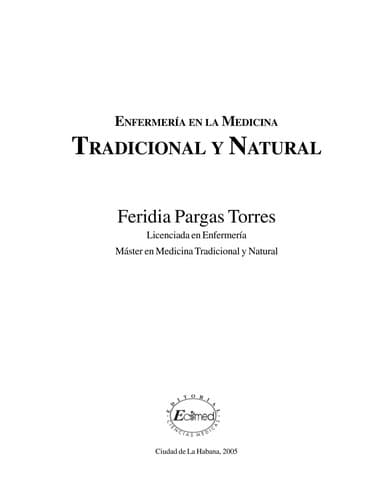 Portada de Enfermería en la medicina tradicional y natural