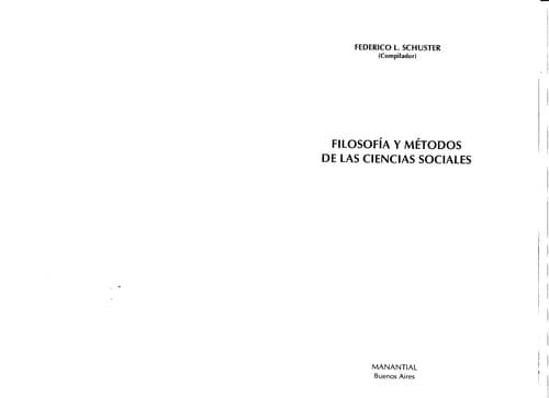 Portada de Filosofía y métodos de las ciencias sociales