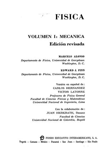 Portada de Fisica - Volumen 1 Mecanica y Termodinamica