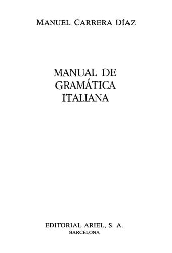 Portada de Manual de gramática italiana