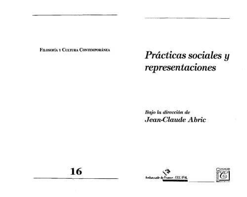 Portada de Prácticas sociales y representaciones