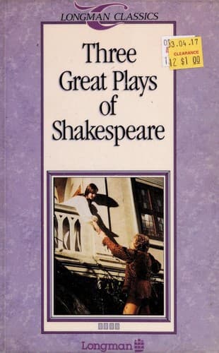 Portada de Three Great Plays of Shakespeare (Longman Classics)