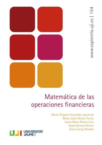 Portada de Matemática de las operaciones financieras