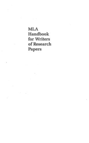Portada de MLA handbook for writers of research papers