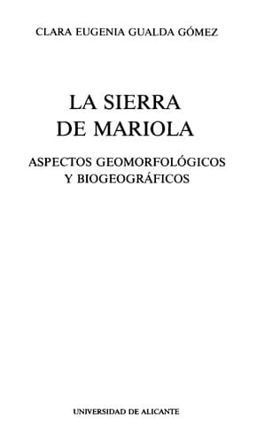Portada de La sierra de Mariola
