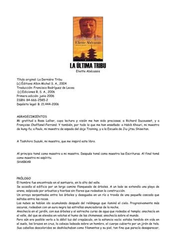 Portada de La u ltima tribu