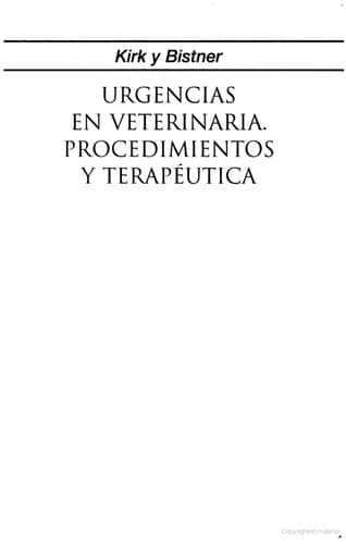 Portada de Urgencias en veterinaria