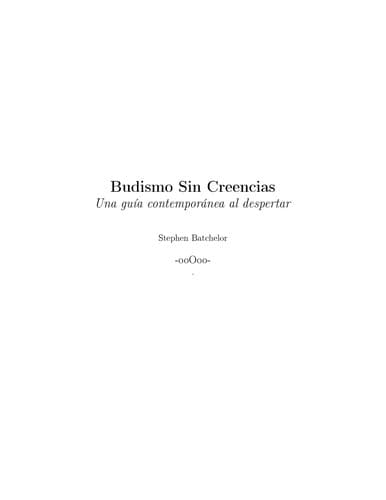 Portada de Budismo sin creencias