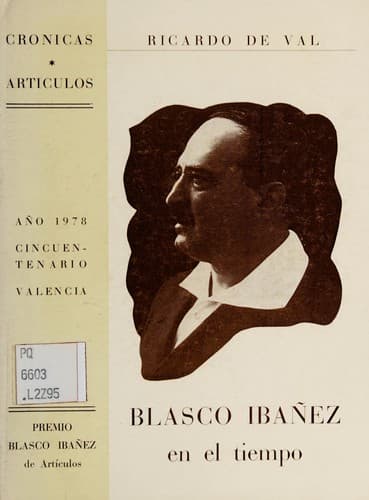 Portada de Blasco Ibáñez en el tiempo