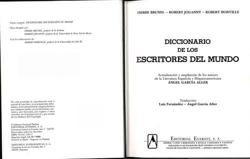 Portada de Diccionario Escritores del Mundo