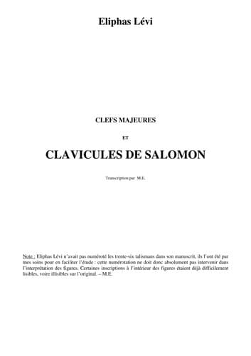 Portada de Claviculas De Salomon
