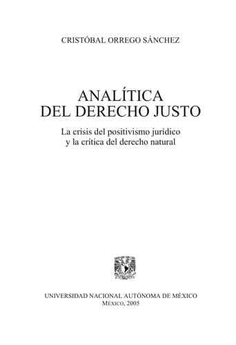 Portada de Anali tica del derecho justo