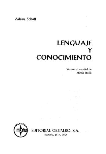 Portada de Lenguaje y conocimiento