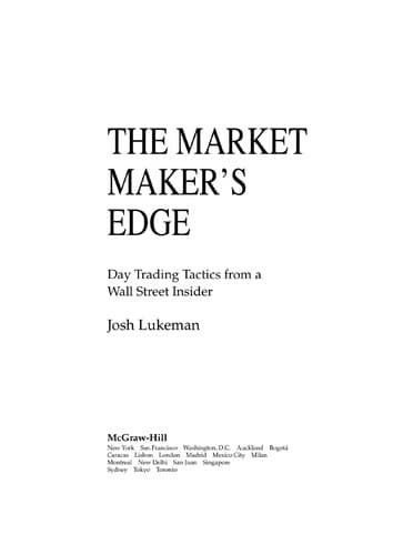 Portada de The Market Maker's Edge